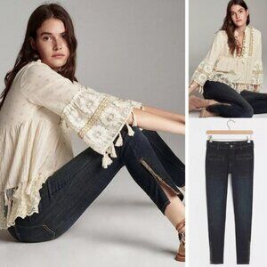 NWT PILCRO Anthropologie High-Rise Ankle-Zip Skinny Jeans Size 27